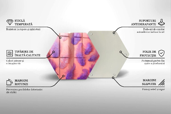 Glass worktop saver Fluffy feathers