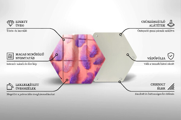 Glass worktop saver Fluffy feathers