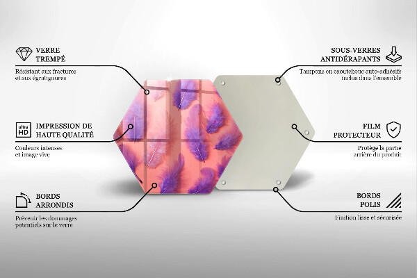 Glass worktop saver Fluffy feathers