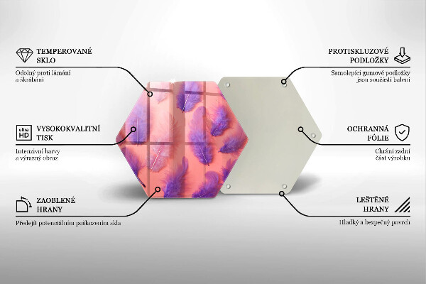 Glass worktop saver Fluffy feathers