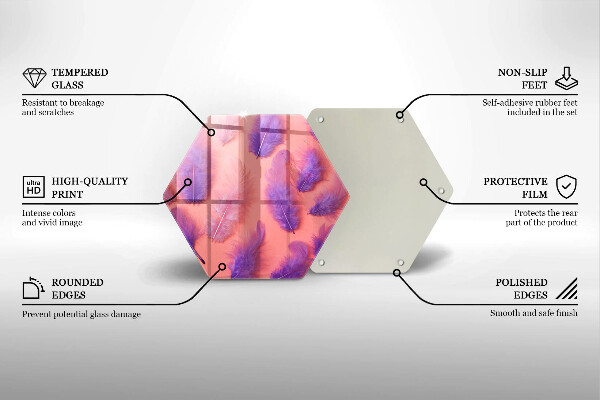 Glass worktop saver Fluffy feathers