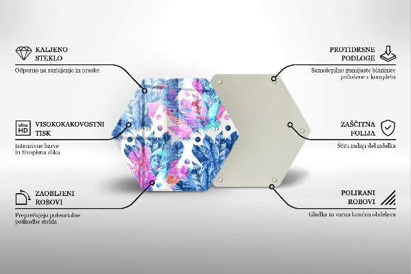 Chopping board Illustration of boho feathers