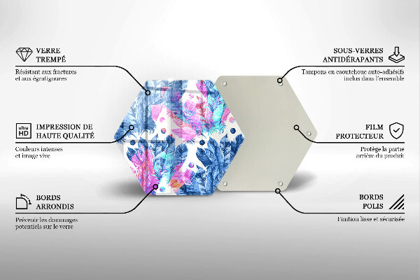 Chopping board Illustration of boho feathers
