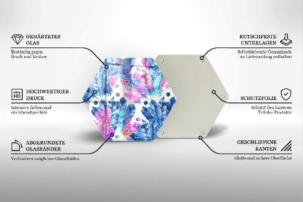 Chopping board Illustration of boho feathers