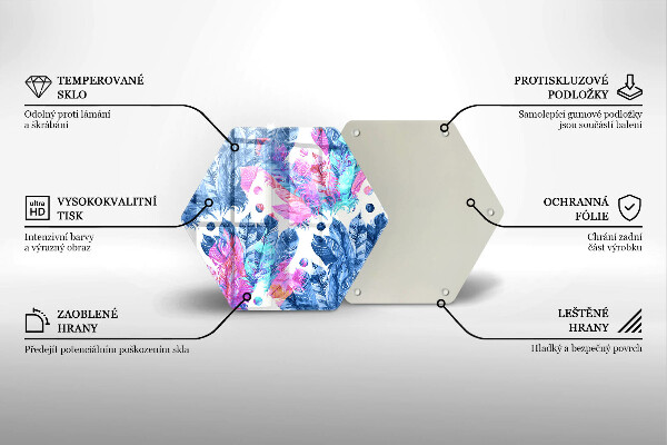 Chopping board Illustration of boho feathers