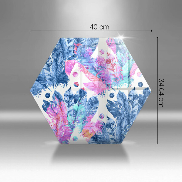 Chopping board Illustration of boho feathers