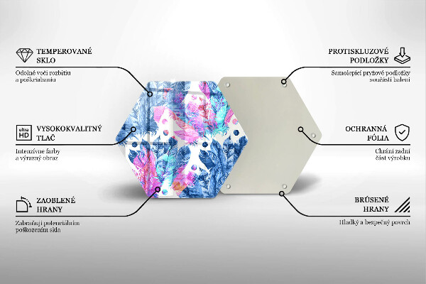 Chopping board Illustration of boho feathers