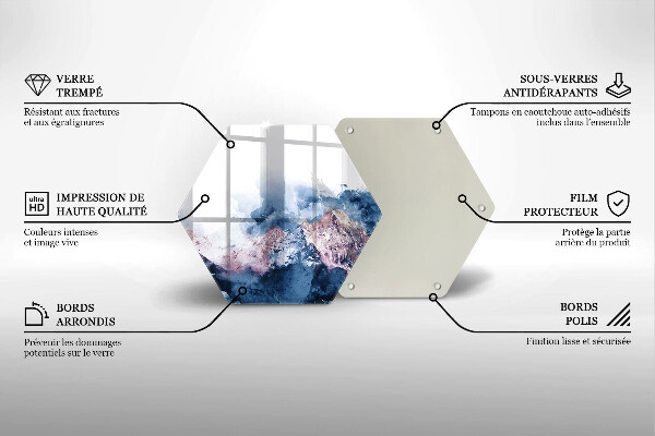 Glass worktop protector Abstraction painted mountains