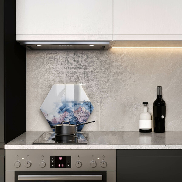 Glass worktop protector Abstraction painted mountains