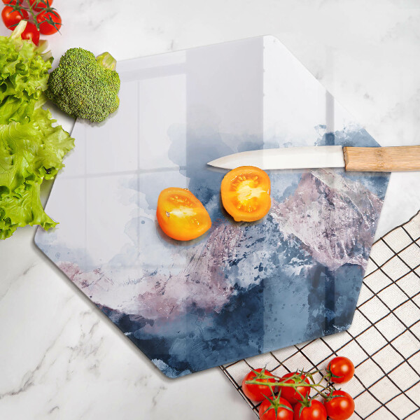 Glass worktop protector Abstraction painted mountains