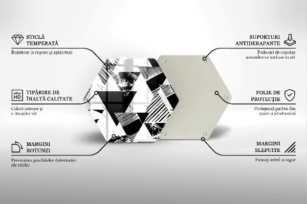 Glass worktop protector Geometric triangles