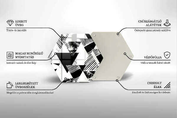 Glass worktop protector Geometric triangles