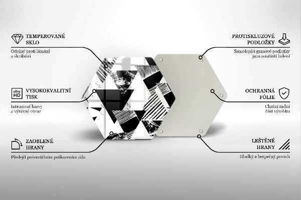 Glass worktop protector Geometric triangles