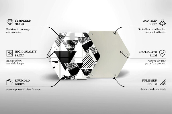 Glass worktop protector Geometric triangles