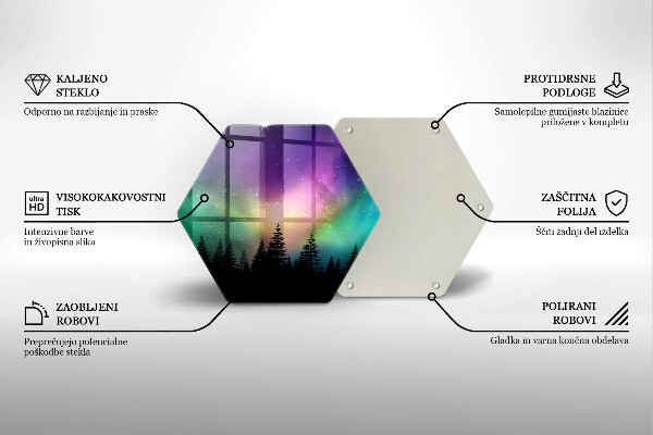 Glass kitchen board Aurora polar and forest
