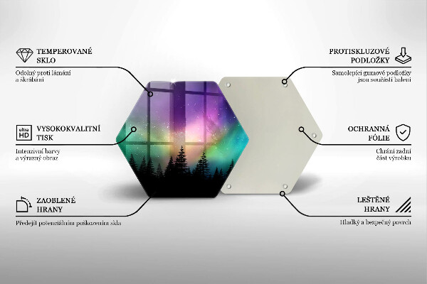 Glass kitchen board Aurora polar and forest