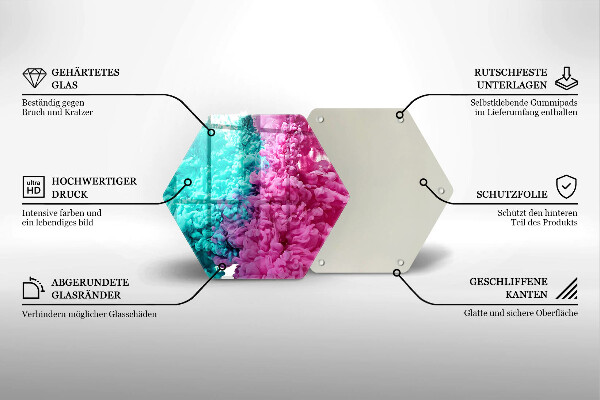 Glass kitchen board Turkos-pink smoke