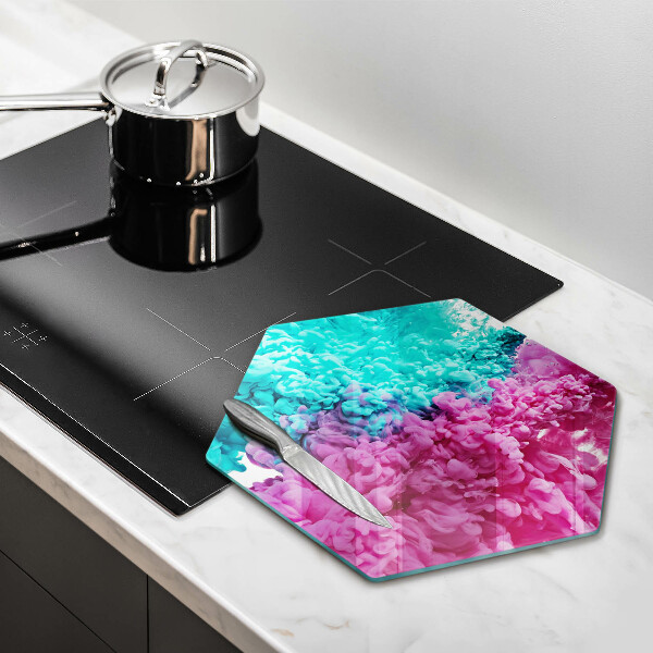 Glass kitchen board Turkos-pink smoke