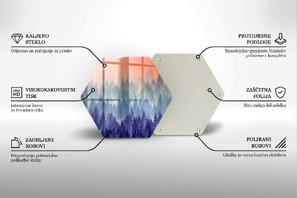 Glass kitchen board Forest at sunset