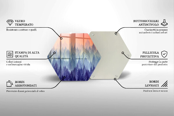 Glass kitchen board Forest at sunset