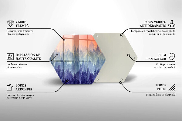 Glass kitchen board Forest at sunset