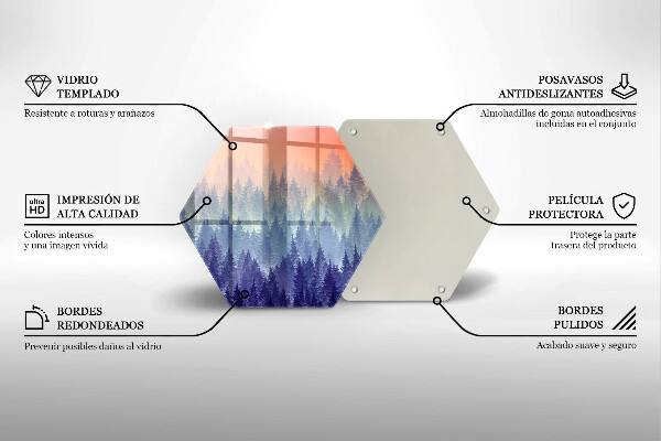 Glass kitchen board Forest at sunset