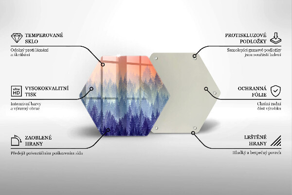 Glass kitchen board Forest at sunset