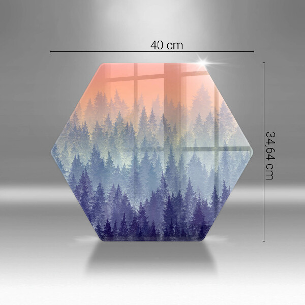 Glass kitchen board Forest at sunset