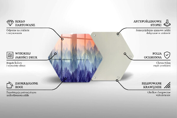 Glass kitchen board Forest at sunset
