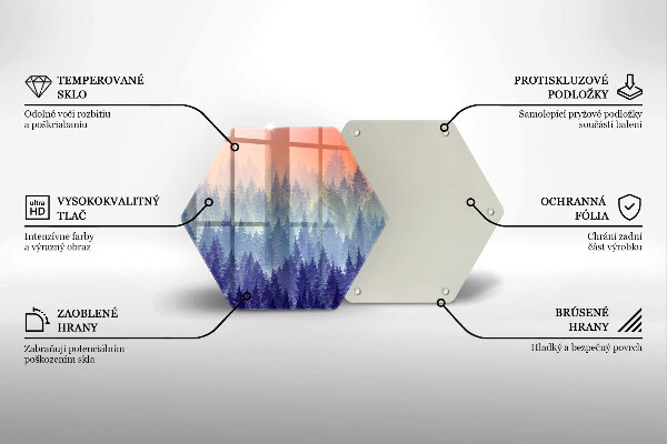 Glass kitchen board Forest at sunset