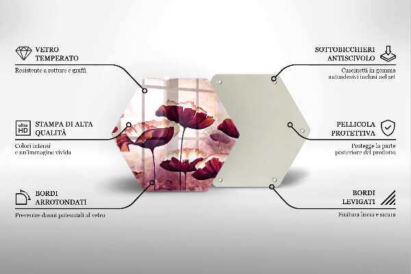 Glass kitchen board Painting flowers