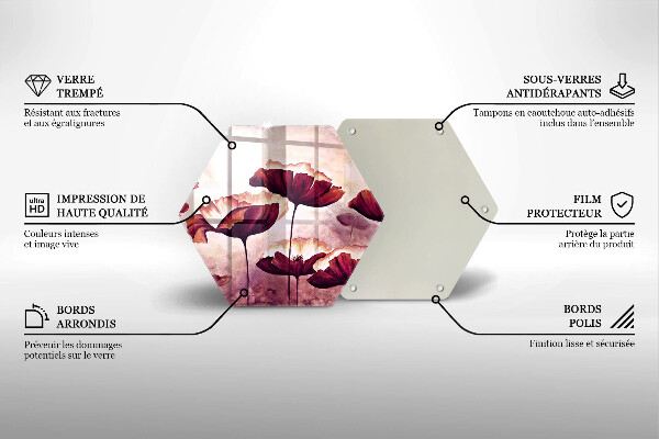 Glass kitchen board Painting flowers
