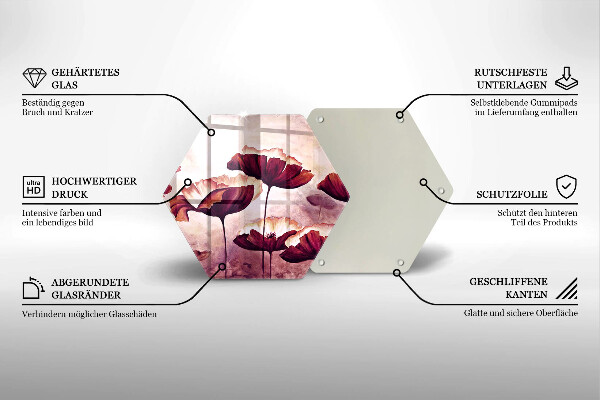 Glass kitchen board Painting flowers