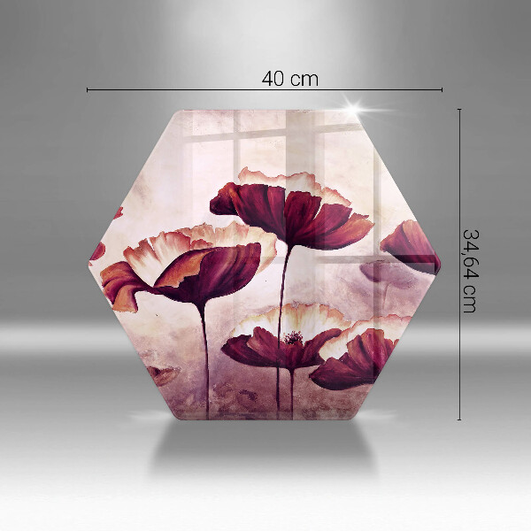 Glass kitchen board Painting flowers