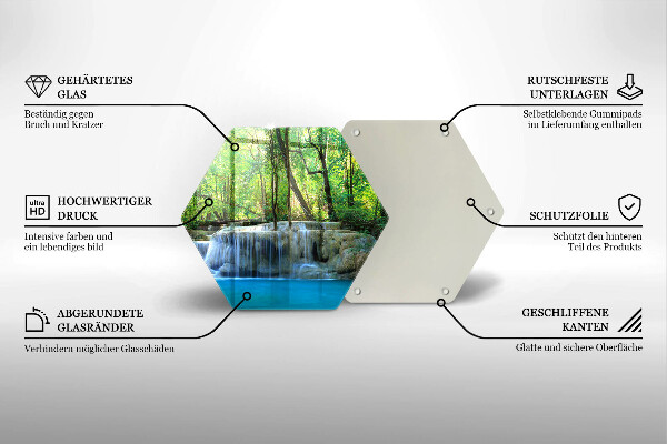 Chopping board Waterfall in the forest
