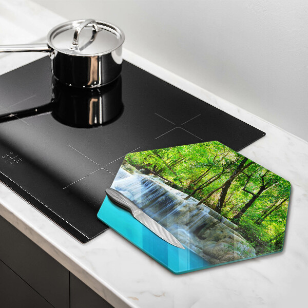 Chopping board Waterfall in the forest