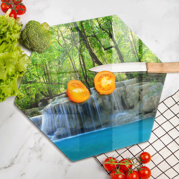 Chopping board Waterfall in the forest