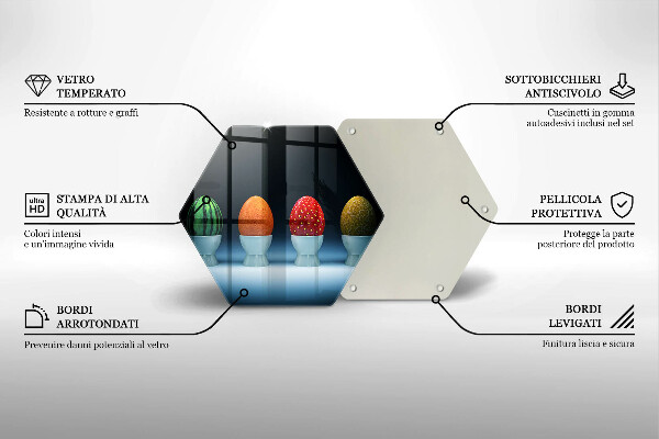 Chopping board glass Abstraction egg fruits