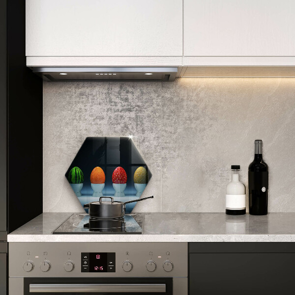 Chopping board glass Abstraction egg fruits