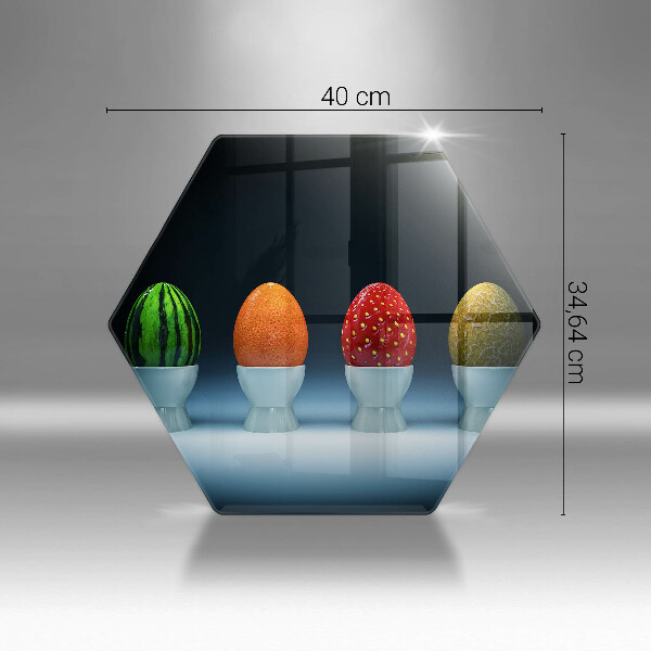 Chopping board glass Abstraction egg fruits