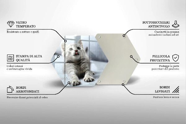 Chopping board glass Little cute kitty