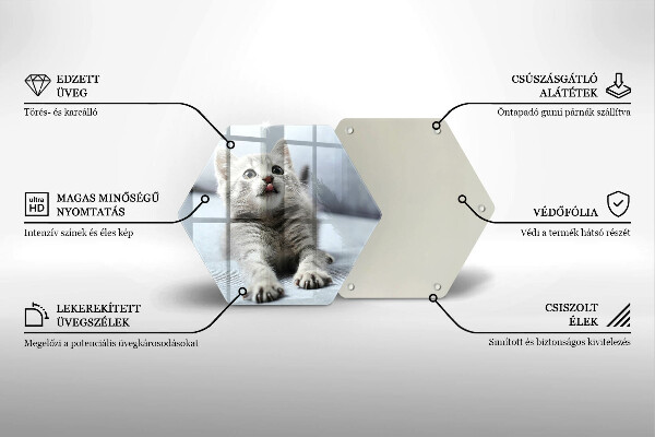 Chopping board glass Little cute kitty