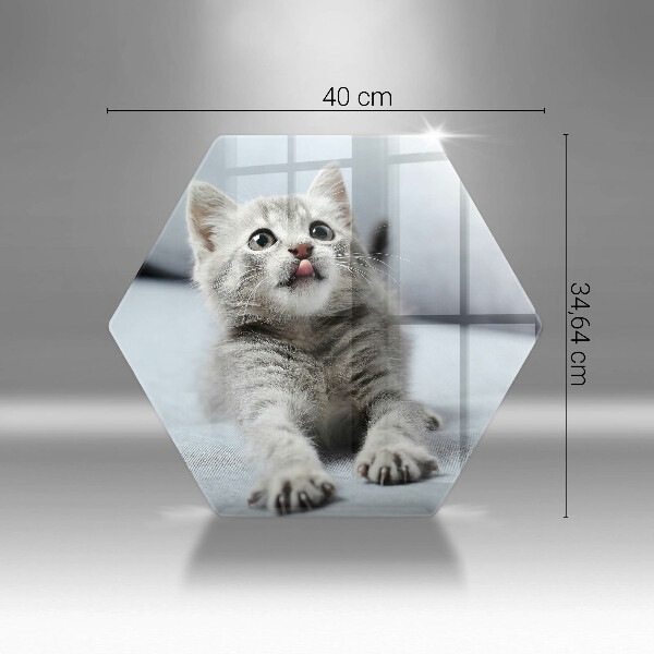 Chopping board glass Little cute kitty