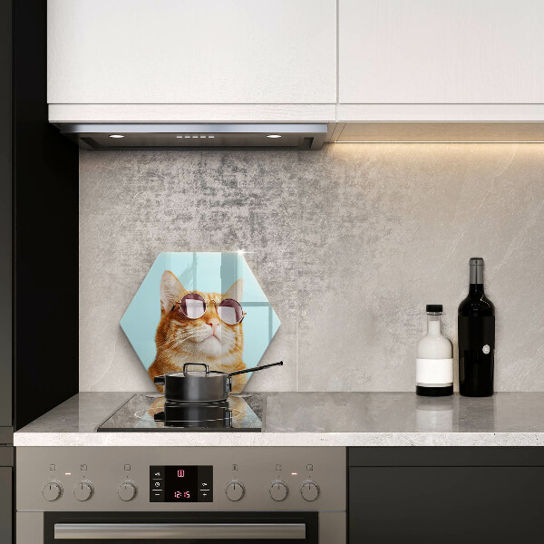 Glass worktop saver Rudy Cat with glasses