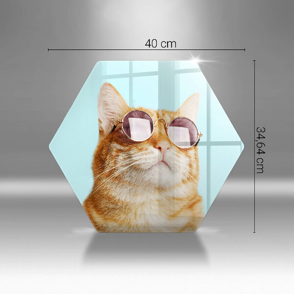 Glass worktop saver Rudy Cat with glasses