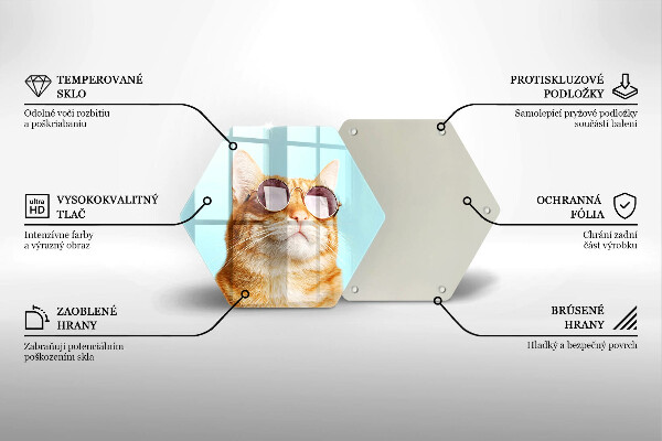 Glass worktop saver Rudy Cat with glasses