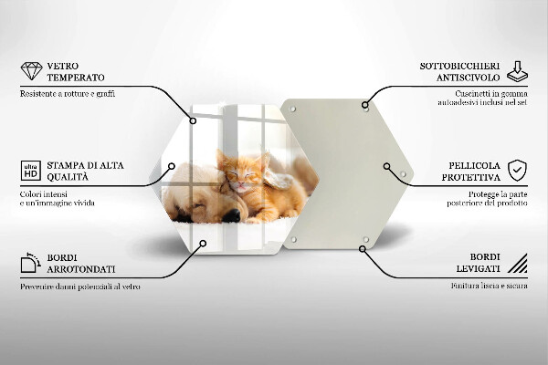 Chopping board Animals dog and cat