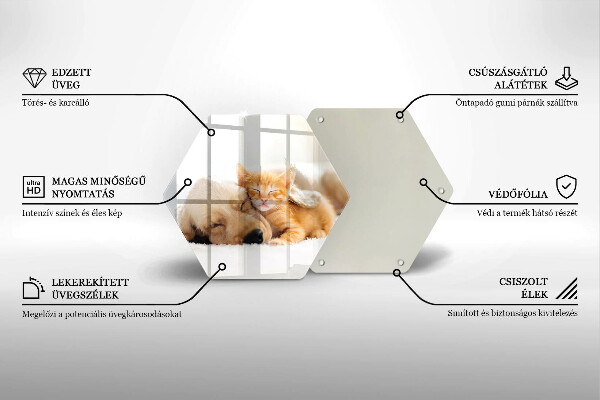 Chopping board Animals dog and cat