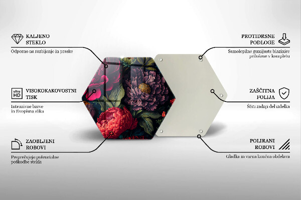 Glass worktop protector Beautiful flowers