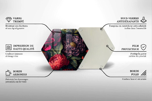 Glass worktop protector Beautiful flowers